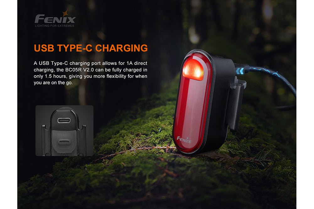 Fenix BC05R V2.0 Rechargeable Bicycle Tail Light - Energize Trek