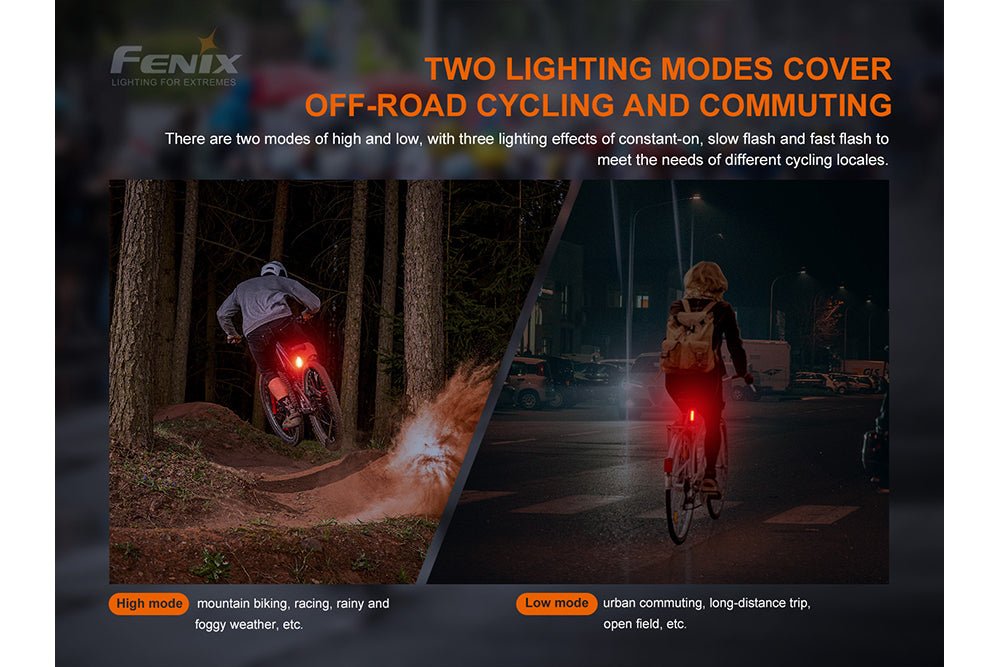 Fenix BC05R V2.0 Rechargeable Bicycle Tail Light - Energize Trek
