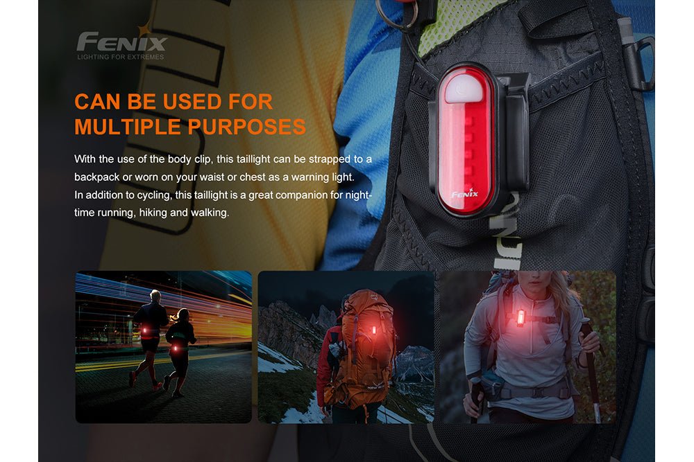 Fenix BC05R V2.0 Rechargeable Bicycle Tail Light - Energize Trek
