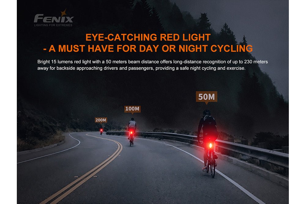Fenix BC05R V2.0 Rechargeable Bicycle Tail Light - Energize Trek