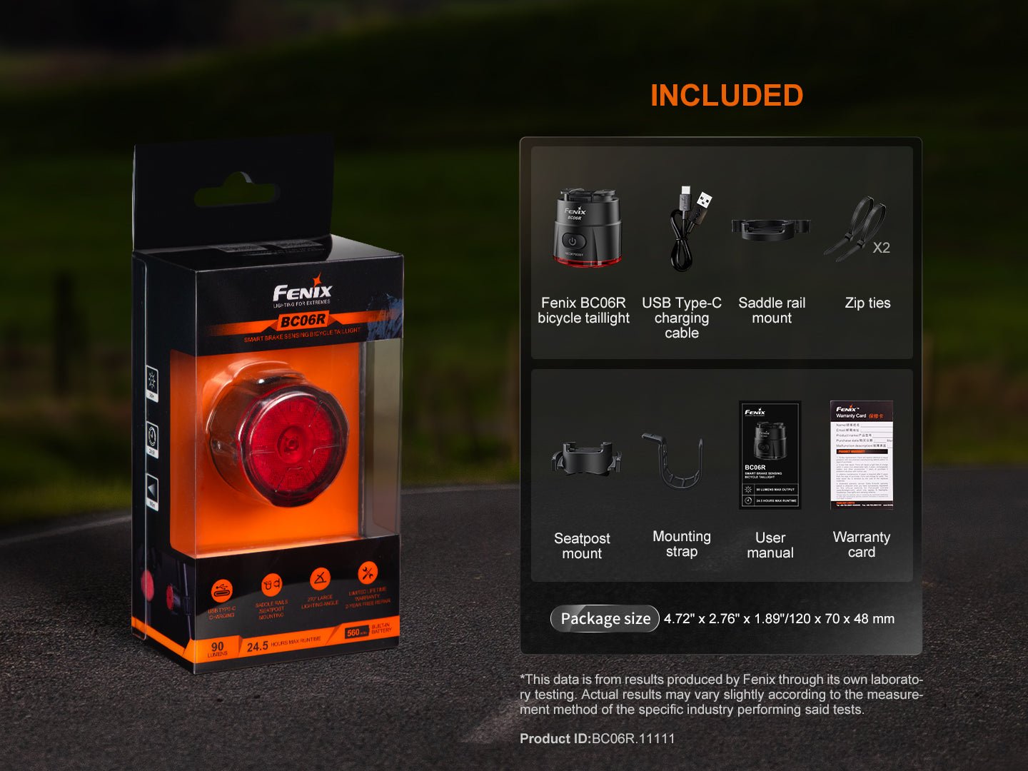 Fenix BC06R Smart-Brake Bicycle Taillight - Energize Trek