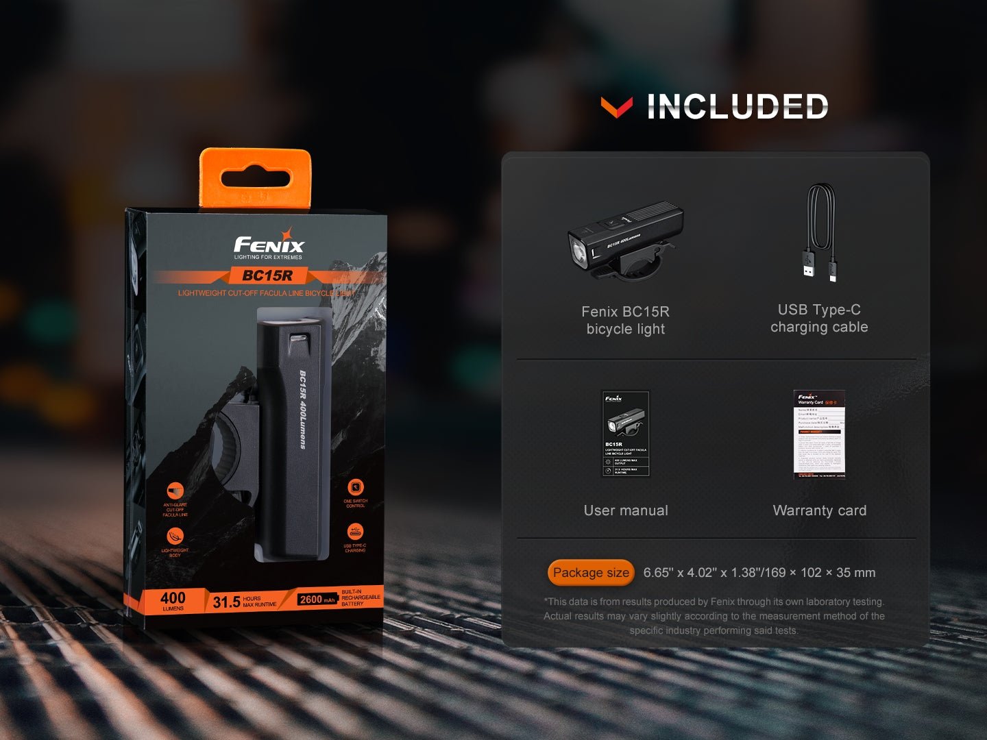 Fenix BC15R Lightweight Rechargeable Bicycle Light - Energize Trek