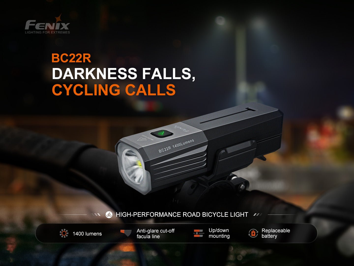 Fenix BC22R High-Performance Road Bike Light - Energize Trek