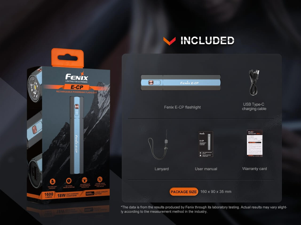 Fenix E-CP 1600-lumen LED Flashlight/Powerbank - Energize Trek
