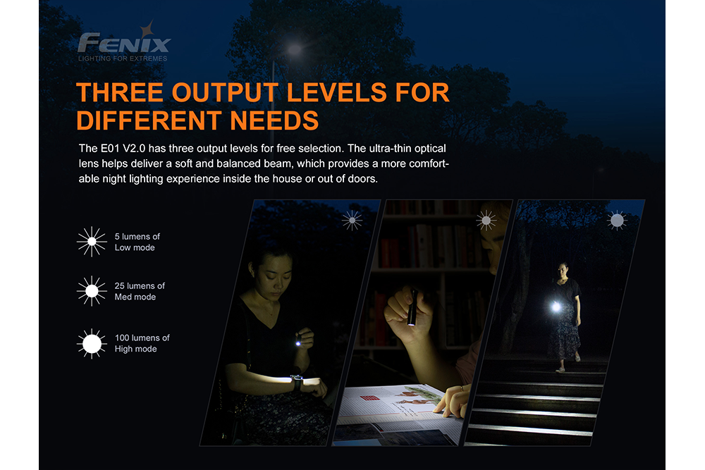 Fenix E01 V2.0 AAA LED Flashlight - Energize Trek