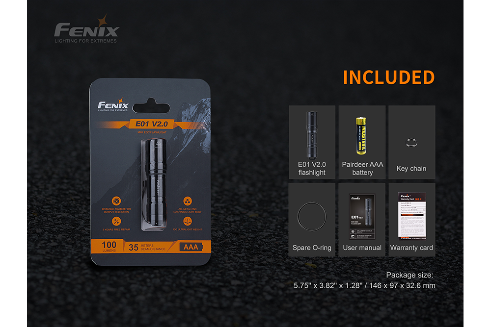 Fenix E01 V2.0 AAA LED Flashlight - Energize Trek