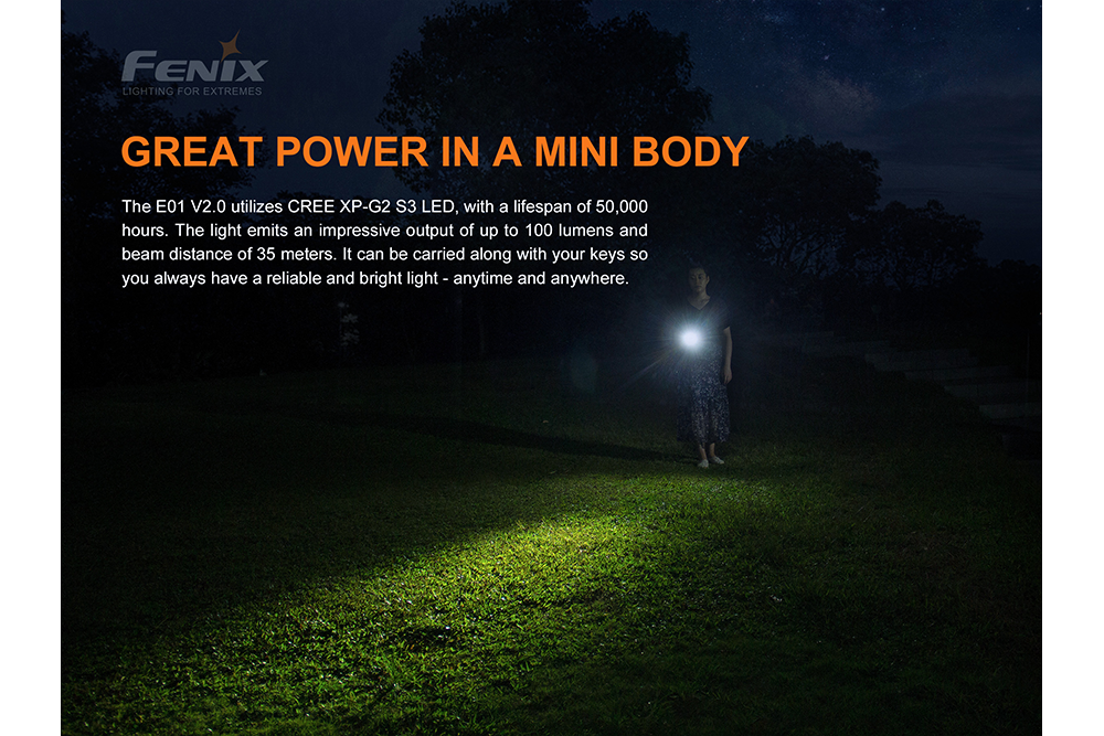 Fenix E01 V2.0 AAA LED Flashlight - Energize Trek