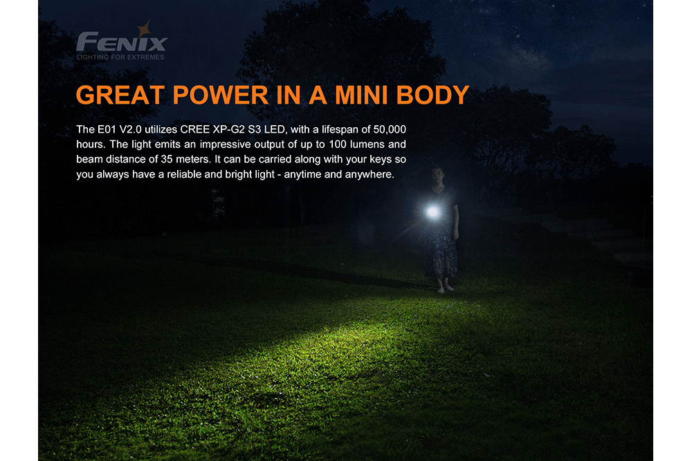 Fenix E01 V2.0 AAA LED Flashlight - Energize Trek