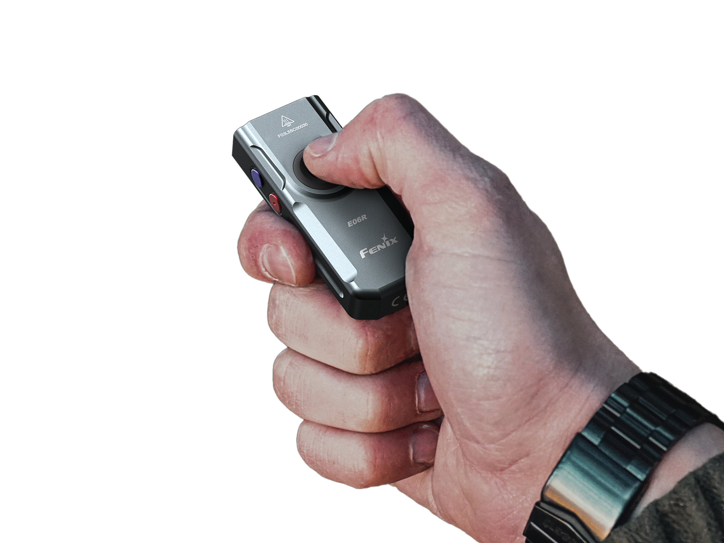 Fenix E06R Keychain Light with White, UV, and Red Laser Lights - Energize Trek