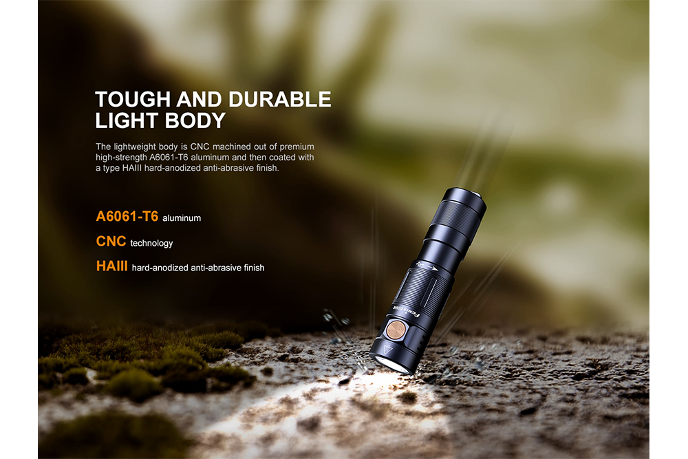 Fenix E09R Rechargeable High-Output Flashlight  - 600 Lumens - Energize Trek