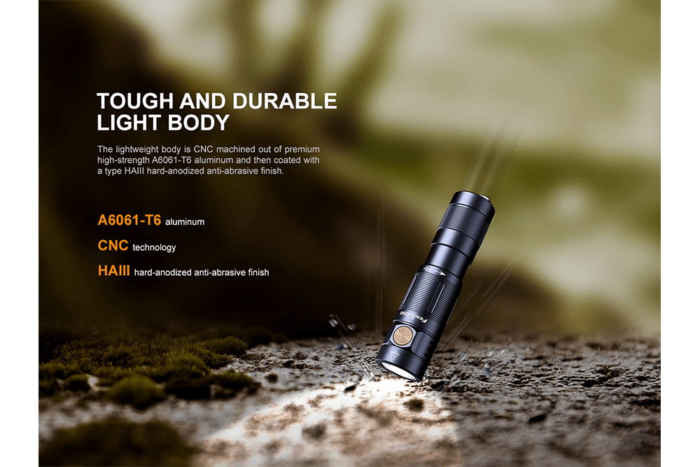 Fenix E09R Rechargeable High-Output Flashlight  - 600 Lumens - Energize Trek
