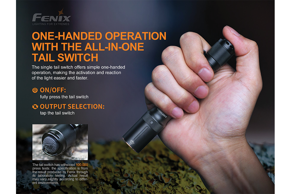 Fenix E20 V2.0 EDC Flashlight - 350 Lumens - Energize Trek