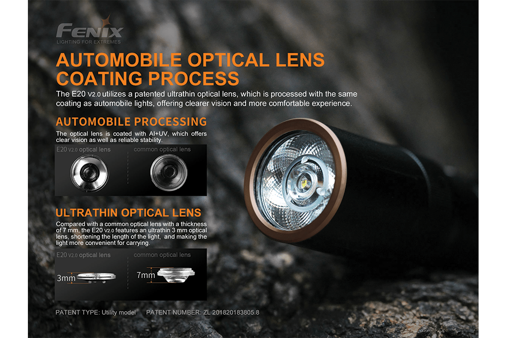 Fenix E20 V2.0 EDC Flashlight - 350 Lumens - Energize Trek