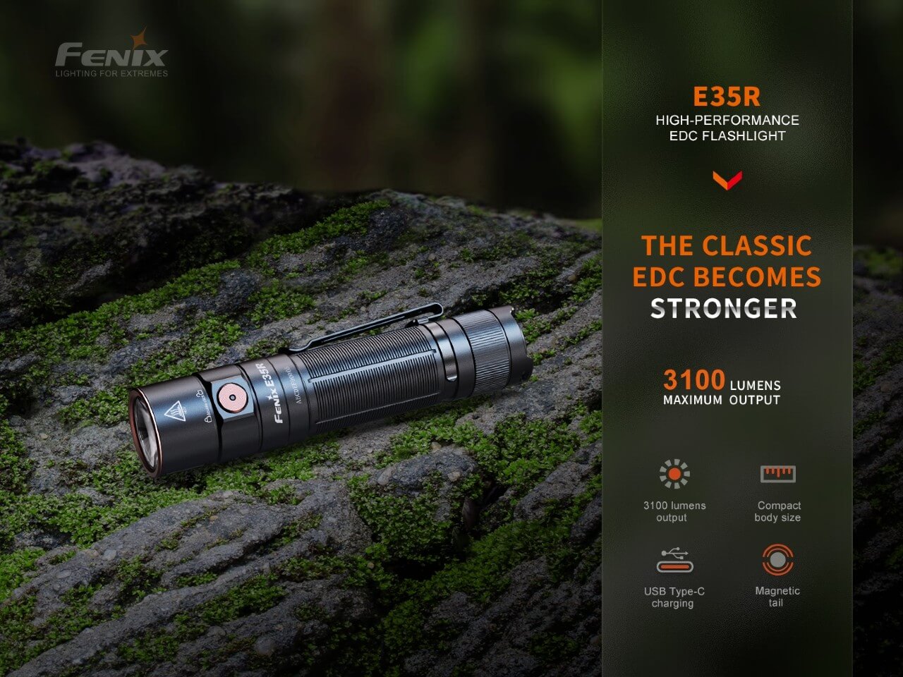 Fenix E35R High-Performance Rechargeable LED Flashlight - Energize Trek