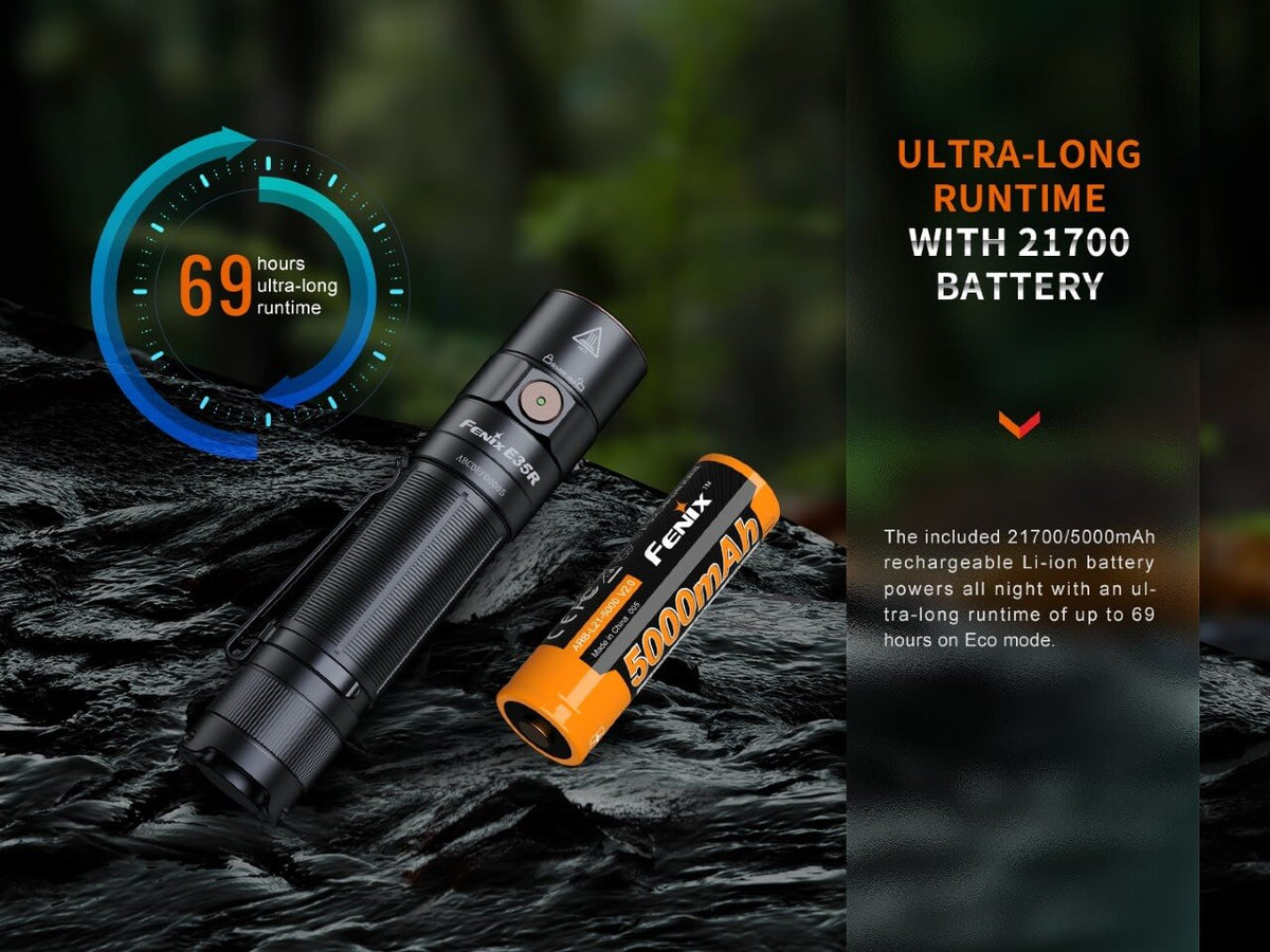 Fenix E35R High-Performance Rechargeable LED Flashlight - Energize Trek