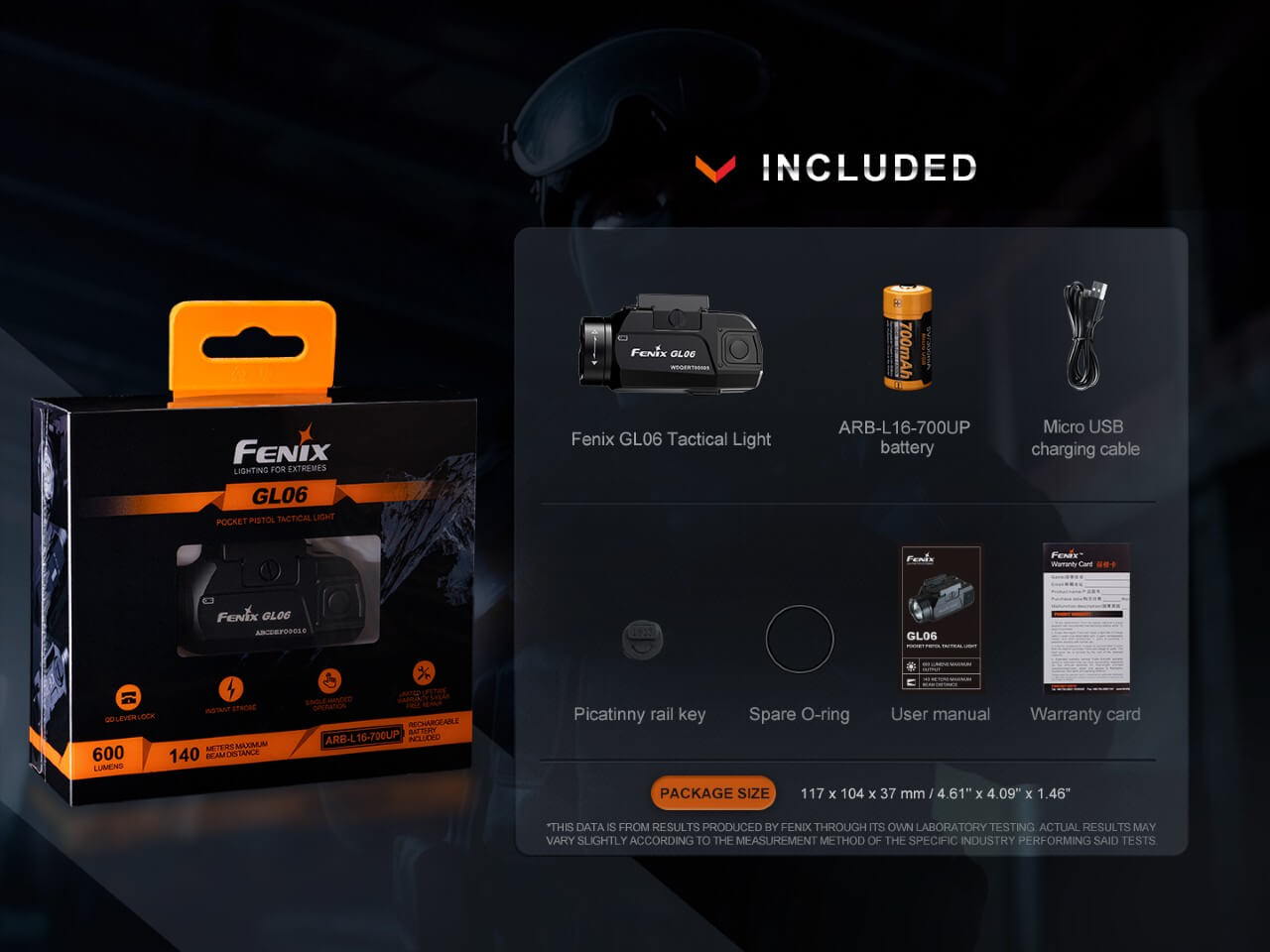 Fenix GL06 Pocket Pistol Tactical LED Light - 600 Lumens - Energize Trek