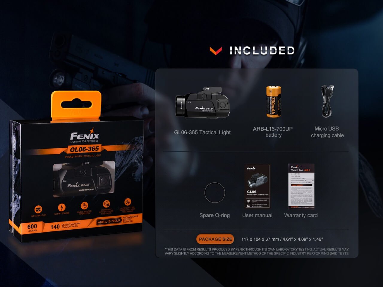 Fenix GL06 Pocket Pistol Tactical LED Light - 600 Lumens - Energize Trek