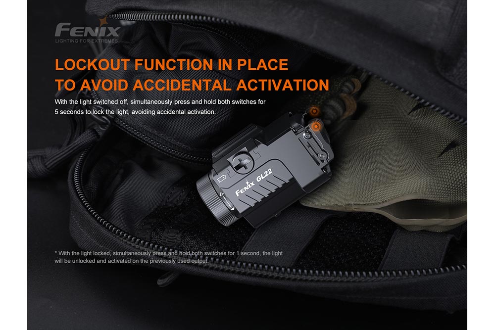 Fenix GL22 Tactical LED Light with Red Laser - Energize Trek
