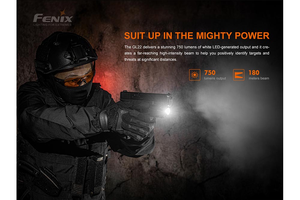 Fenix GL22 Tactical LED Light with Red Laser - Energize Trek