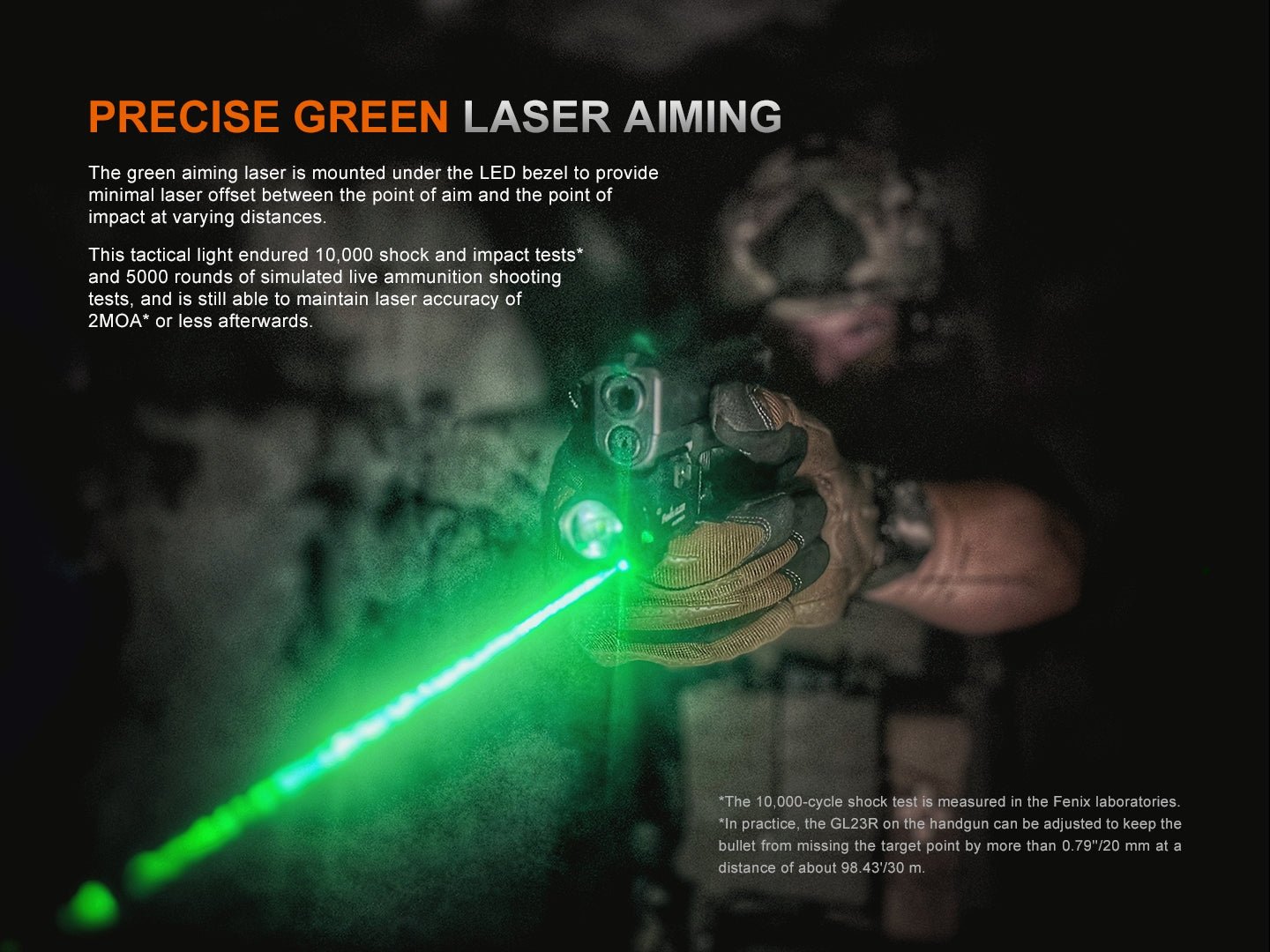 Fenix GL23R Green Laser Tactical Light - Energize Trek