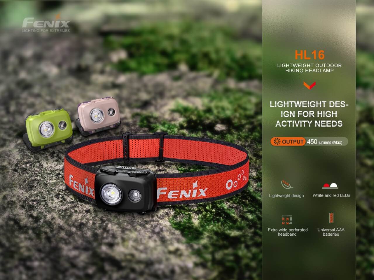 Fenix HL16 Lightweight Outdoor Hiking LED Headlamp - Energize Trek