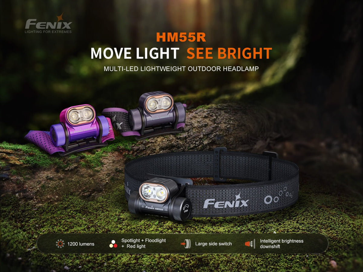 Fenix HM55R Lightweight Multi-LED Headlamp - Energize Trek