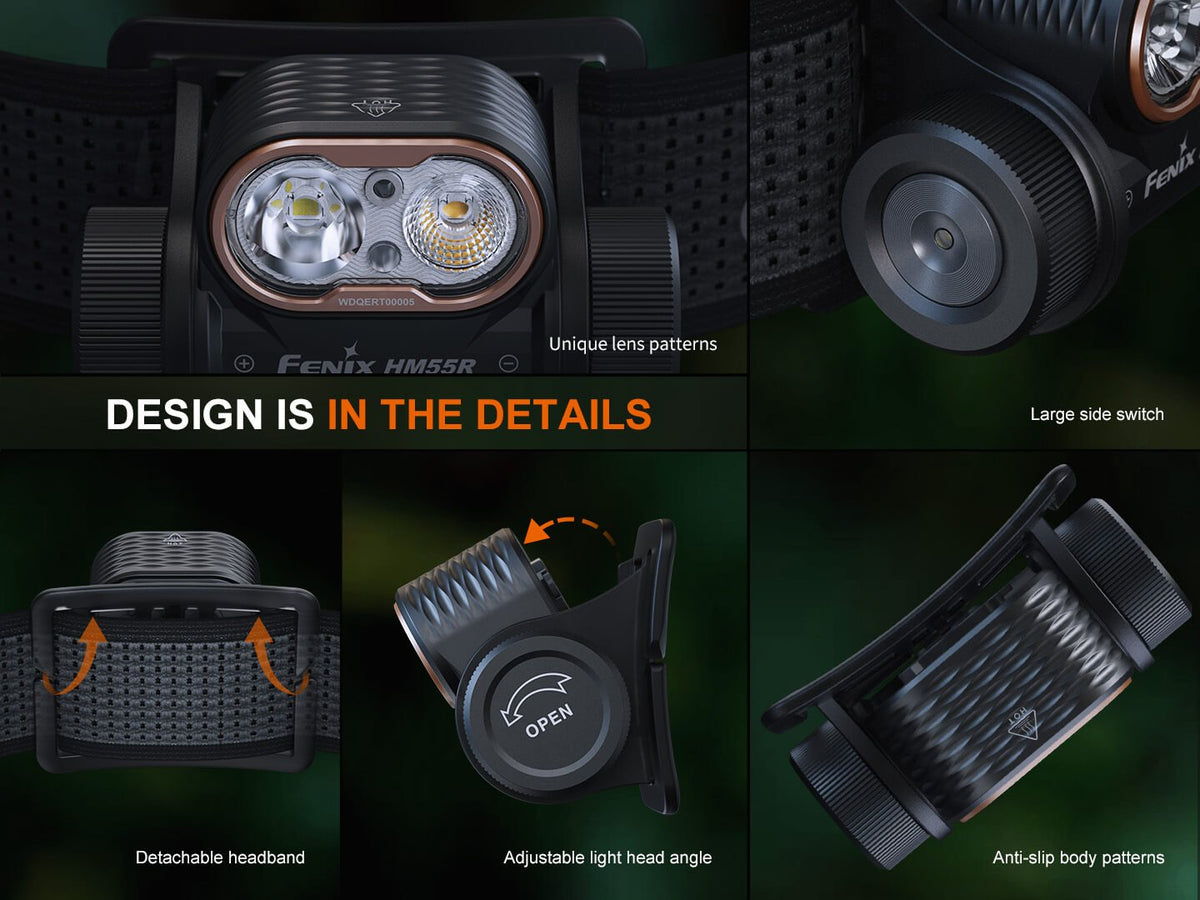 Fenix HM55R Lightweight Multi-LED Headlamp - Energize Trek