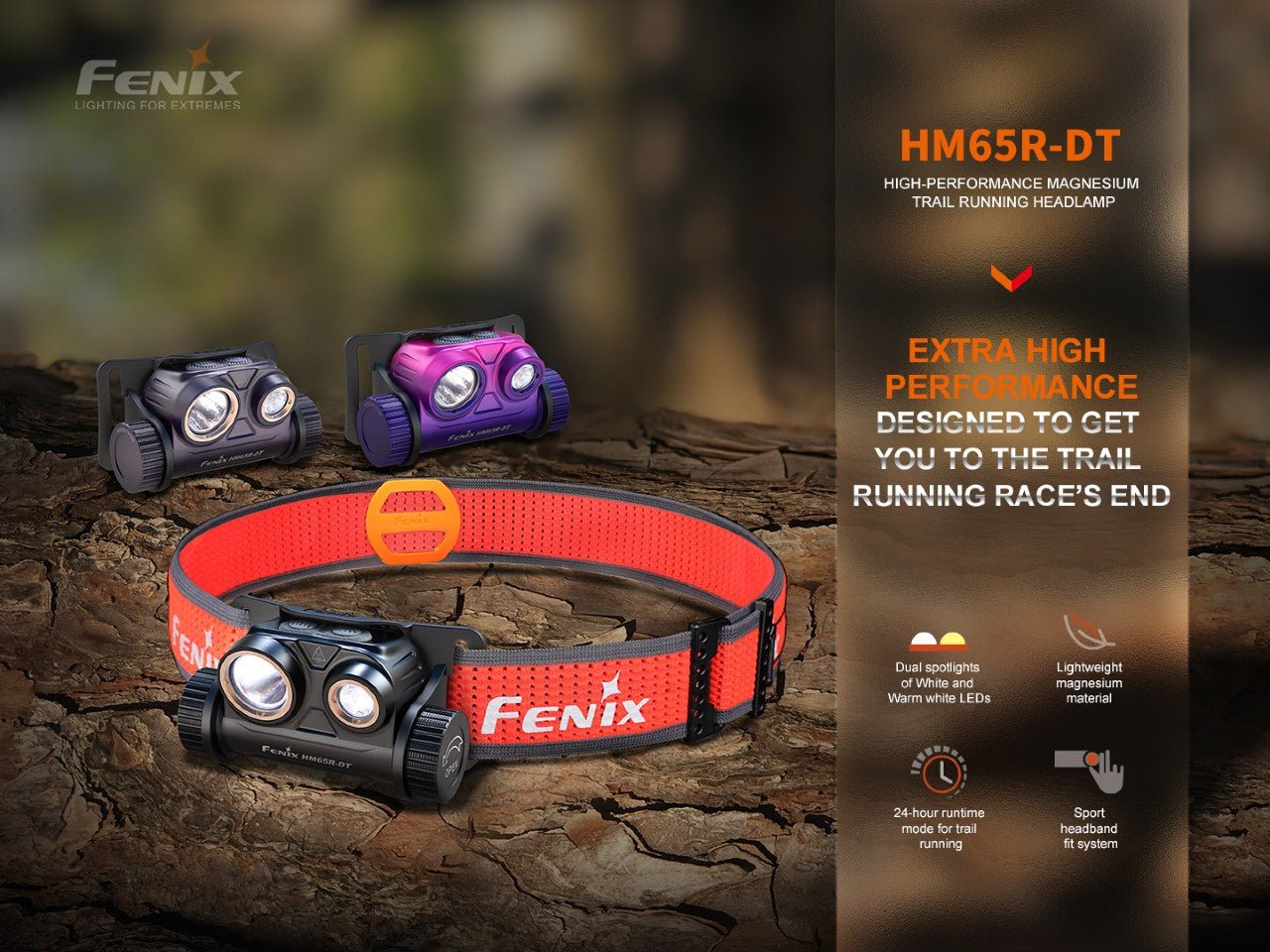 Fenix HM65R-DT Trail Running LED Headlamp - Energize Trek