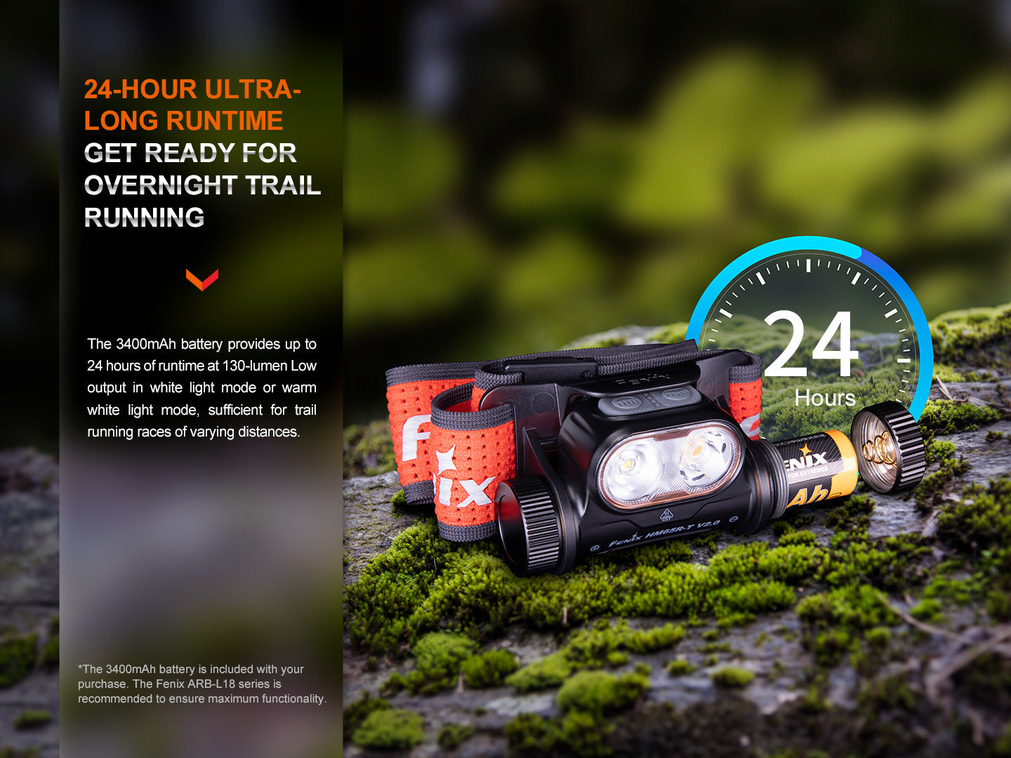 Fenix HM65R-T V2 Rechargeable Lightweight Trail Running Headlamp - Energize Trek