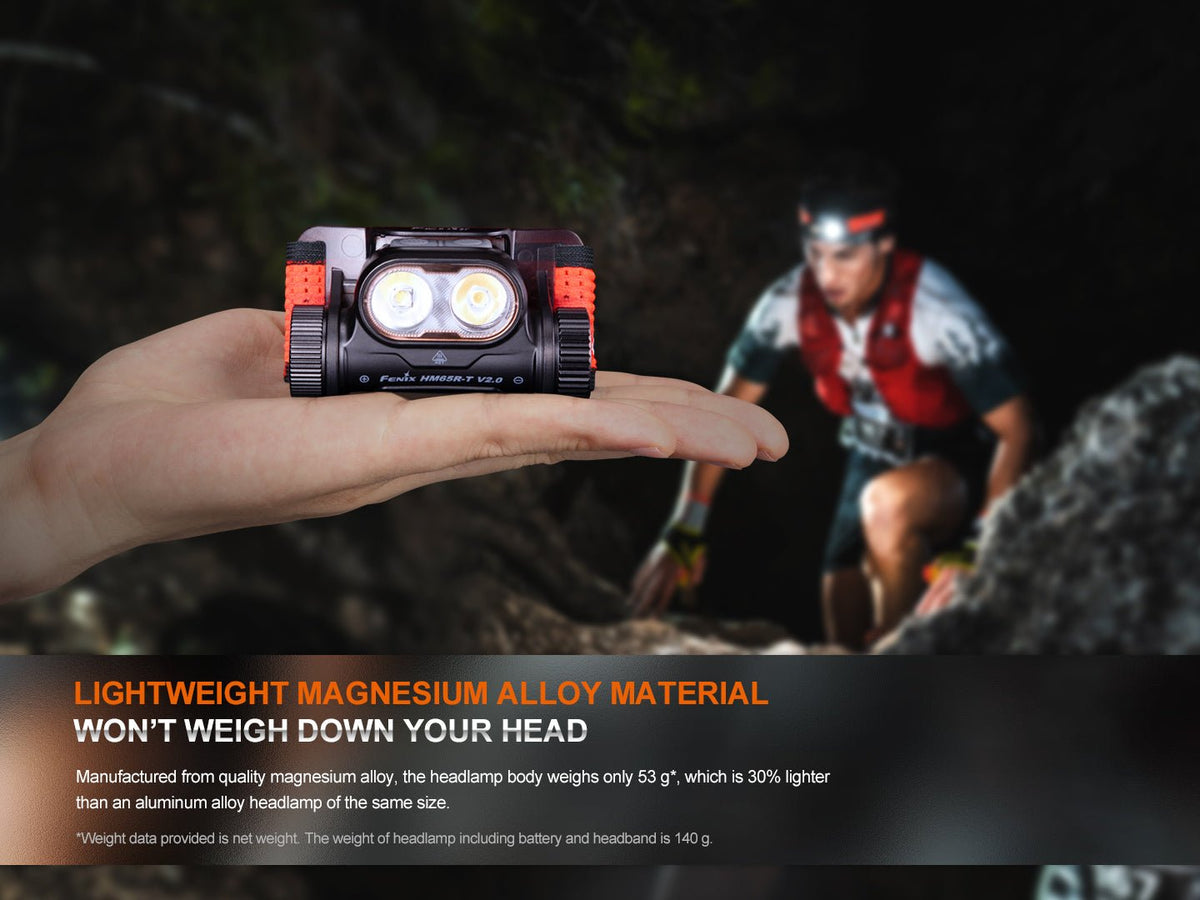 Fenix HM65R-T V2 Rechargeable Lightweight Trail Running Headlamp - Energize Trek