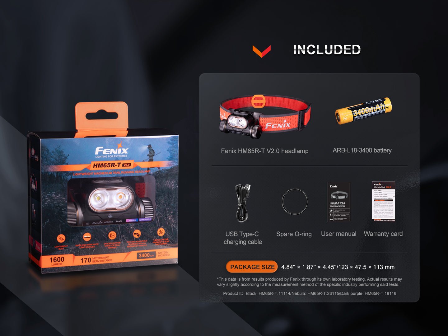 Fenix HM65R-T V2 Rechargeable Lightweight Trail Running Headlamp - Energize Trek