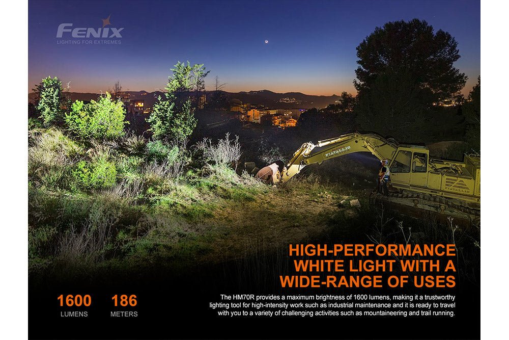 Fenix HM70R Rechargeable LED Headlamp - 1600 Lumens - Energize Trek