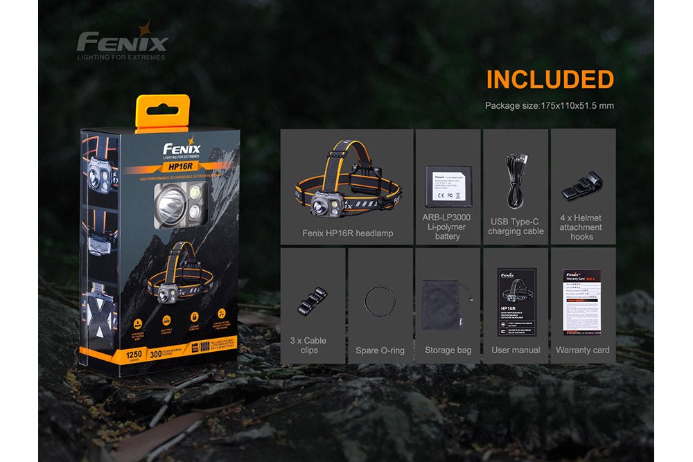 Fenix HP16R Rechargeable Headlamp - 1250 Lumens - Energize Trek