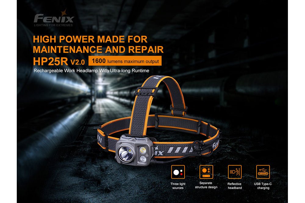 Fenix HP25R V2.0 Headlamp - 1600 Lumens - Energize Trek
