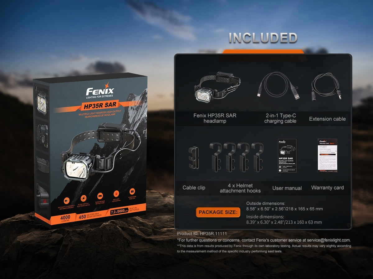 Fenix HP35R Search and Rescue Headlamp - Energize Trek