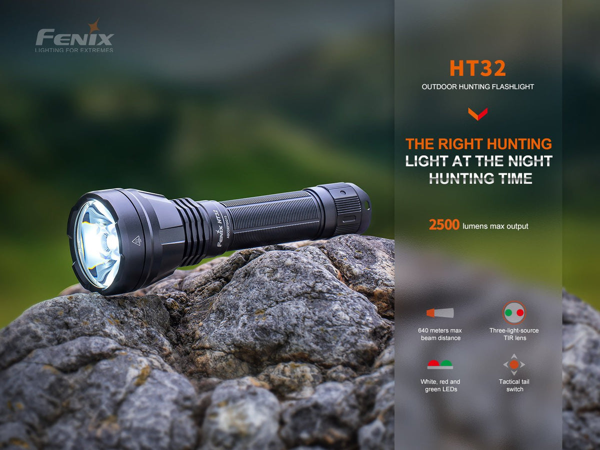 Fenix HT32 Hunting Flashlight with Red & Green Output - Energize Trek