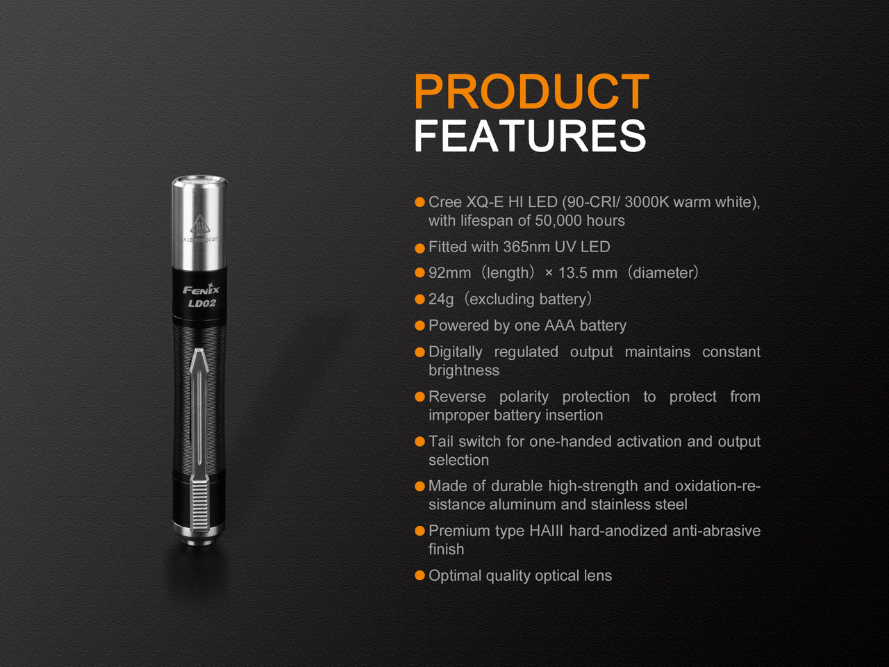 Fenix LD02 V2.0 EDC LED Penlight with UV Lighting - Energize Trek