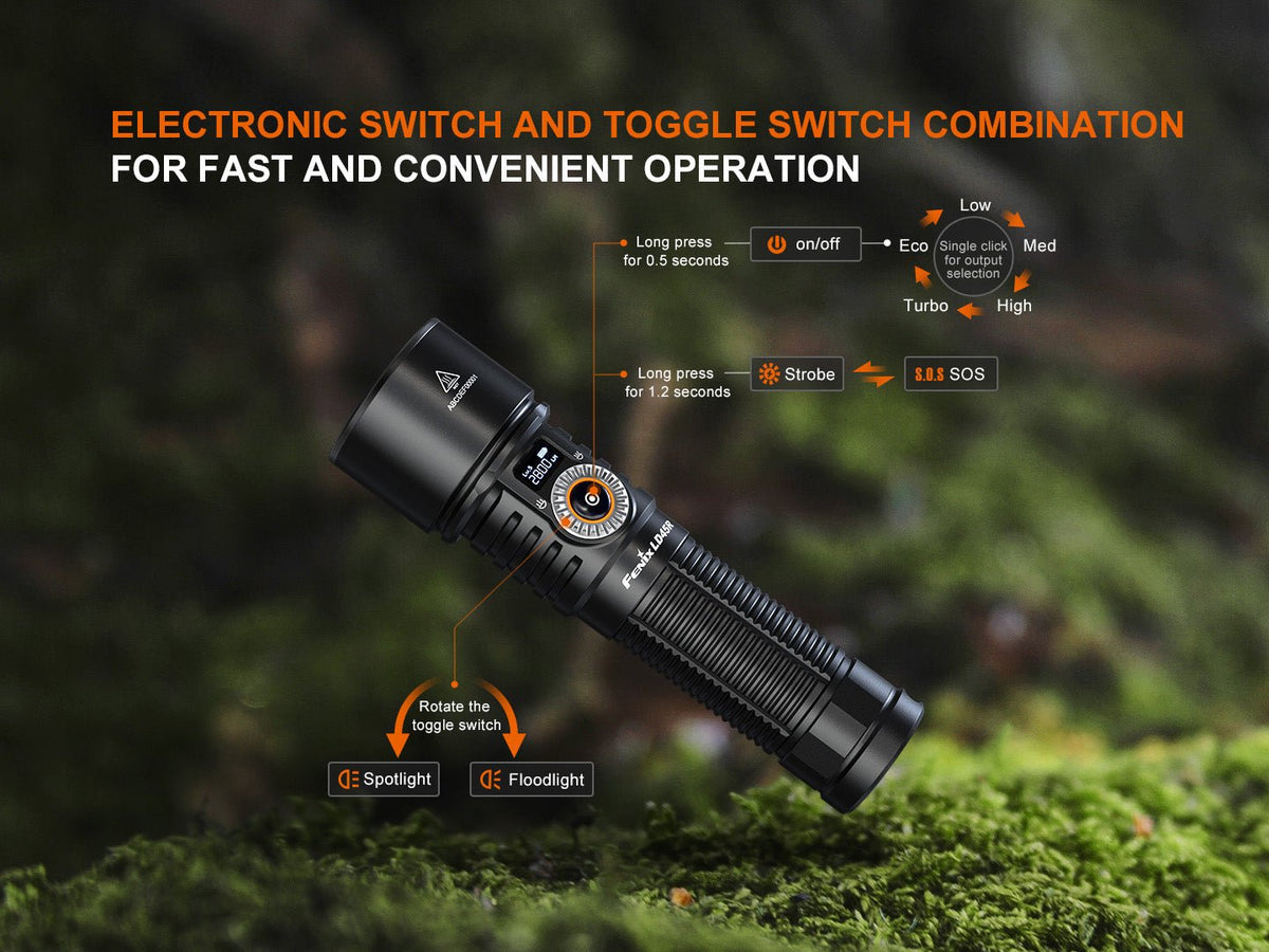 Fenix LD45R Digital Focus Rechargeable LED Flashlight - Energize Trek