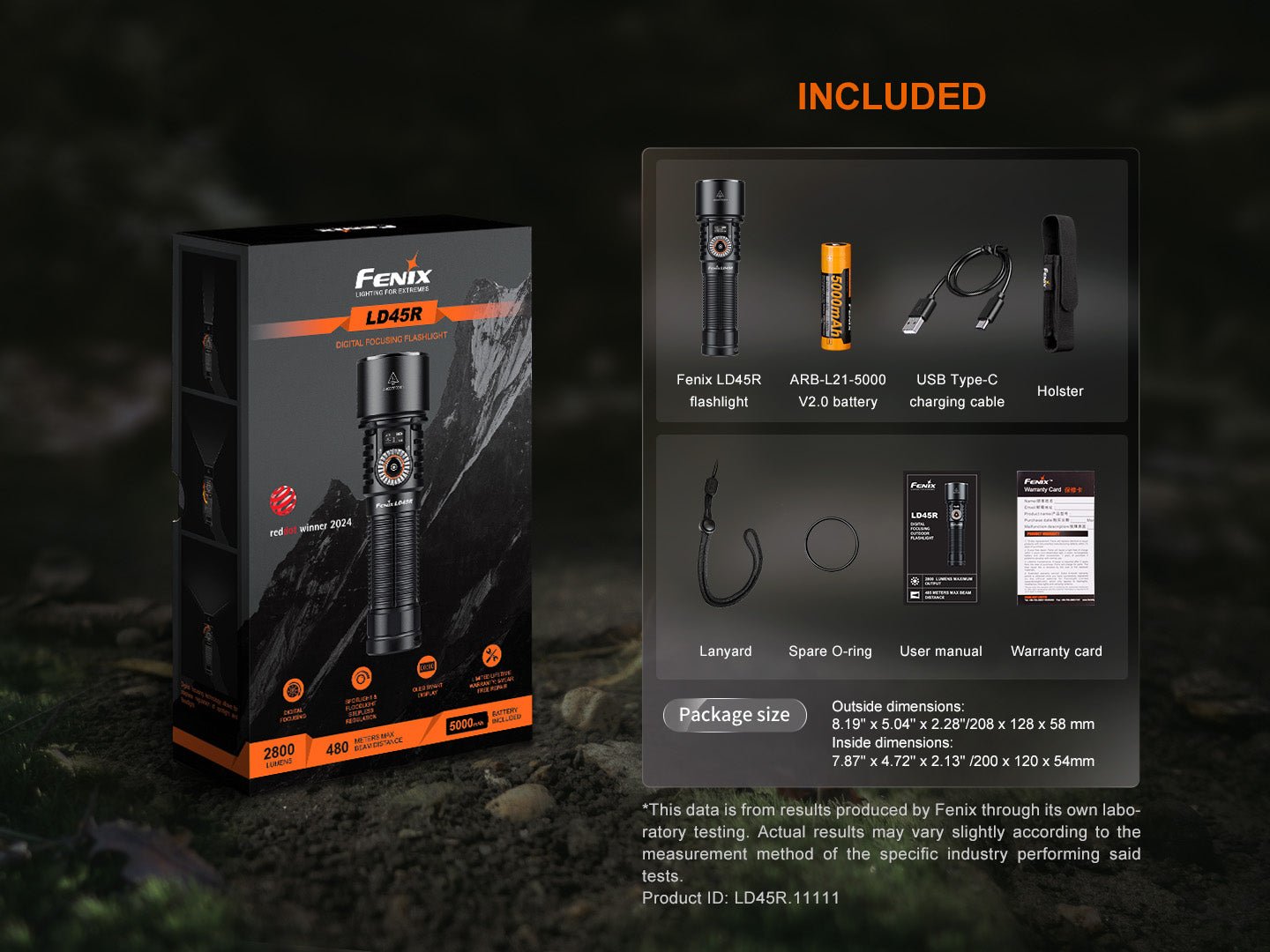 Fenix LD45R Digital Focus Rechargeable LED Flashlight - Energize Trek