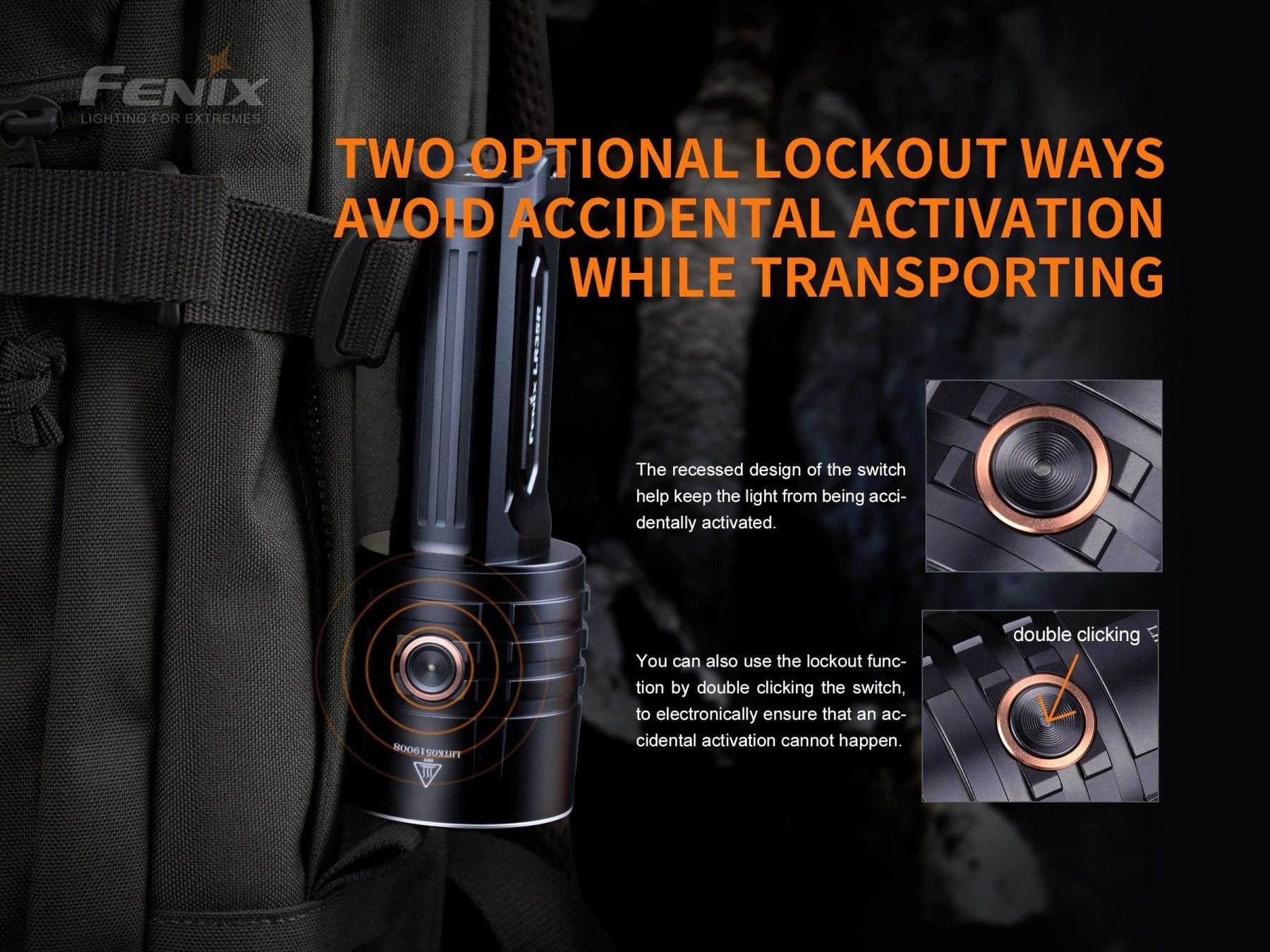 Fenix LR35R Rechargeable LED Flashlight - 10,000 Lumens - Energize Trek