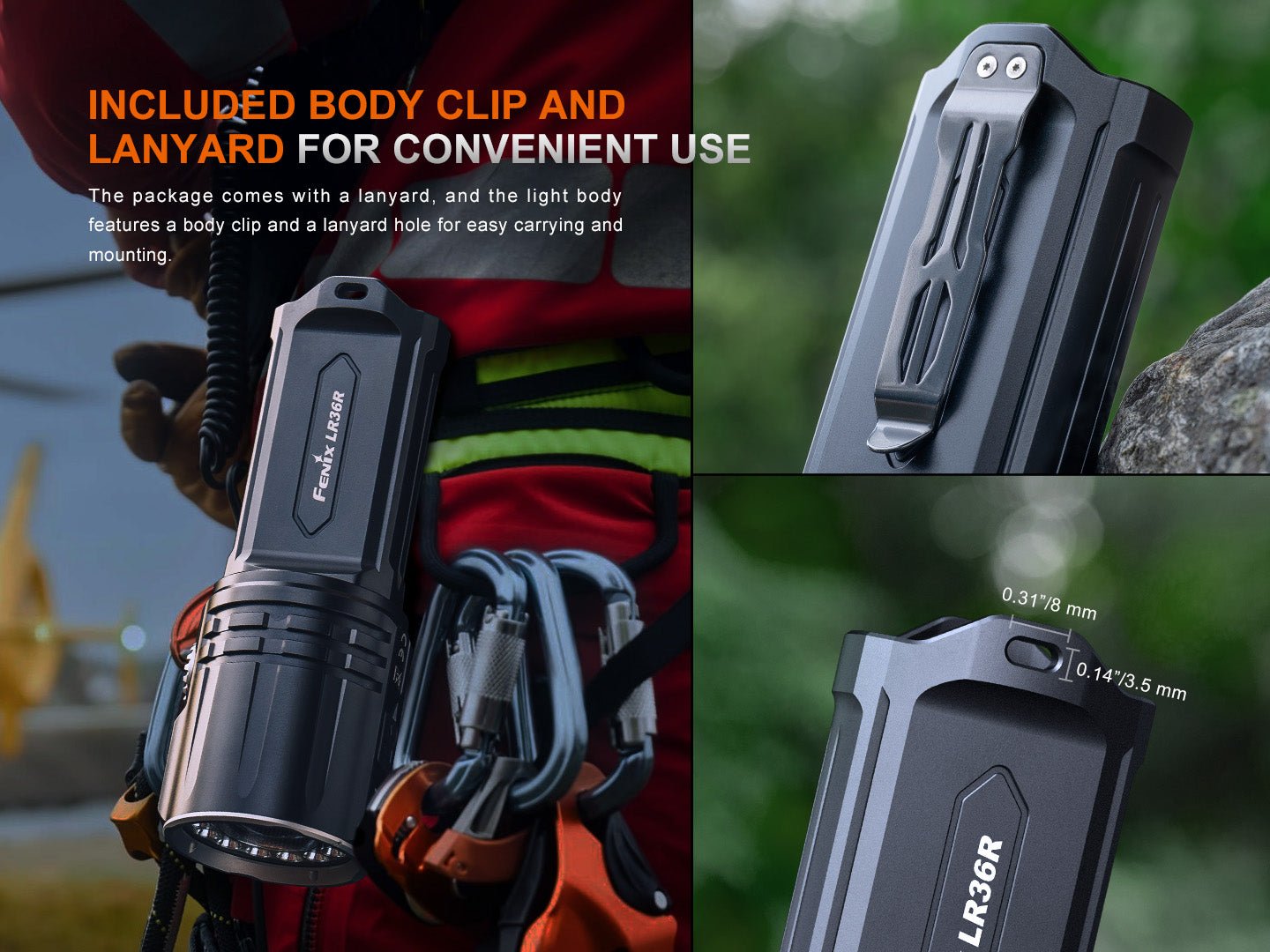 Fenix LR36R White Laser Searching Flashlight - Energize Trek