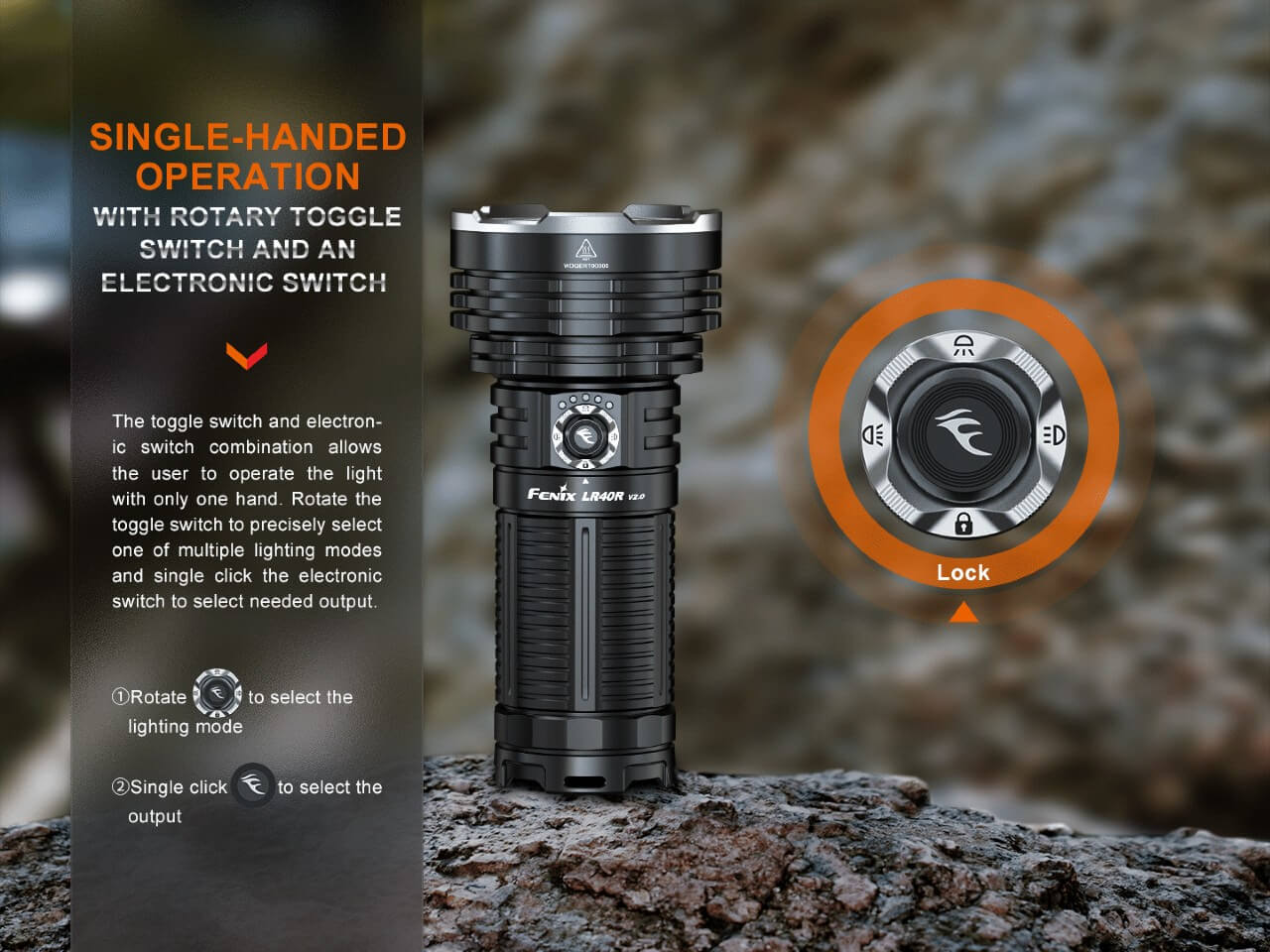 Fenix LR40R V2.0 Rechargeable LED Searchlight - Energize Trek