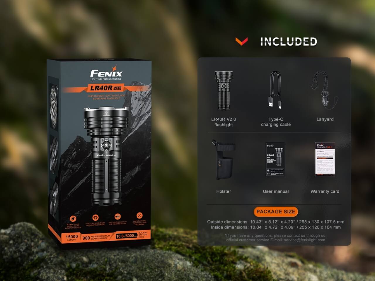 Fenix LR40R V2.0 Rechargeable LED Searchlight - Energize Trek