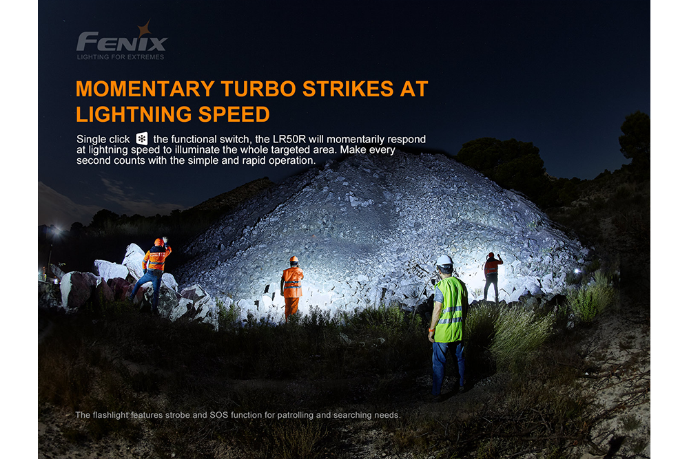 Fenix LR50R Multifunctional LED Search Light - 12000 Lumens - Energize Trek