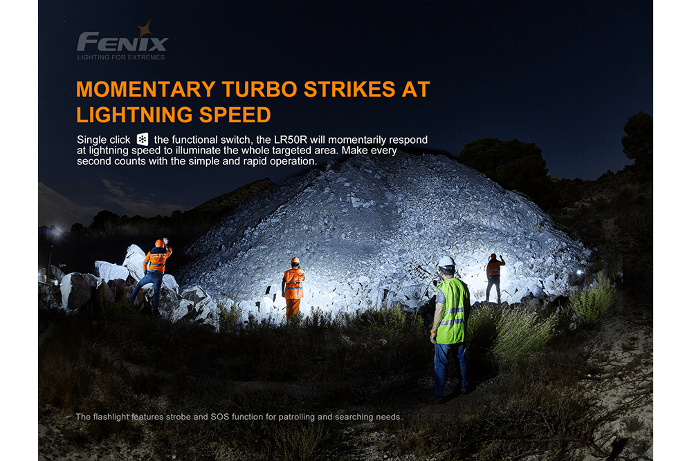 Fenix LR50R Multifunctional LED Search Light - 12000 Lumens - Energize Trek