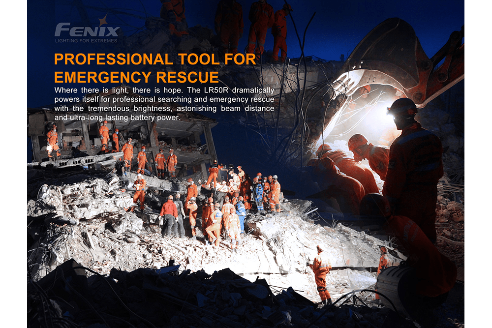 Fenix LR50R Multifunctional LED Search Light - 12000 Lumens - Energize Trek