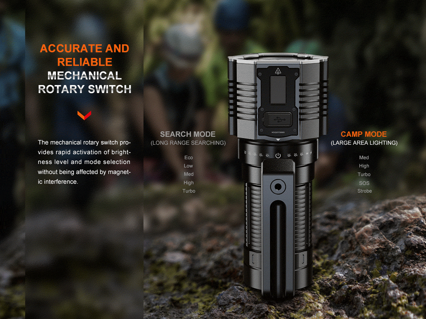 Fenix LR60R Rotary Switch Rechargeable Searchlight - 21000 Lumens - Energize Trek