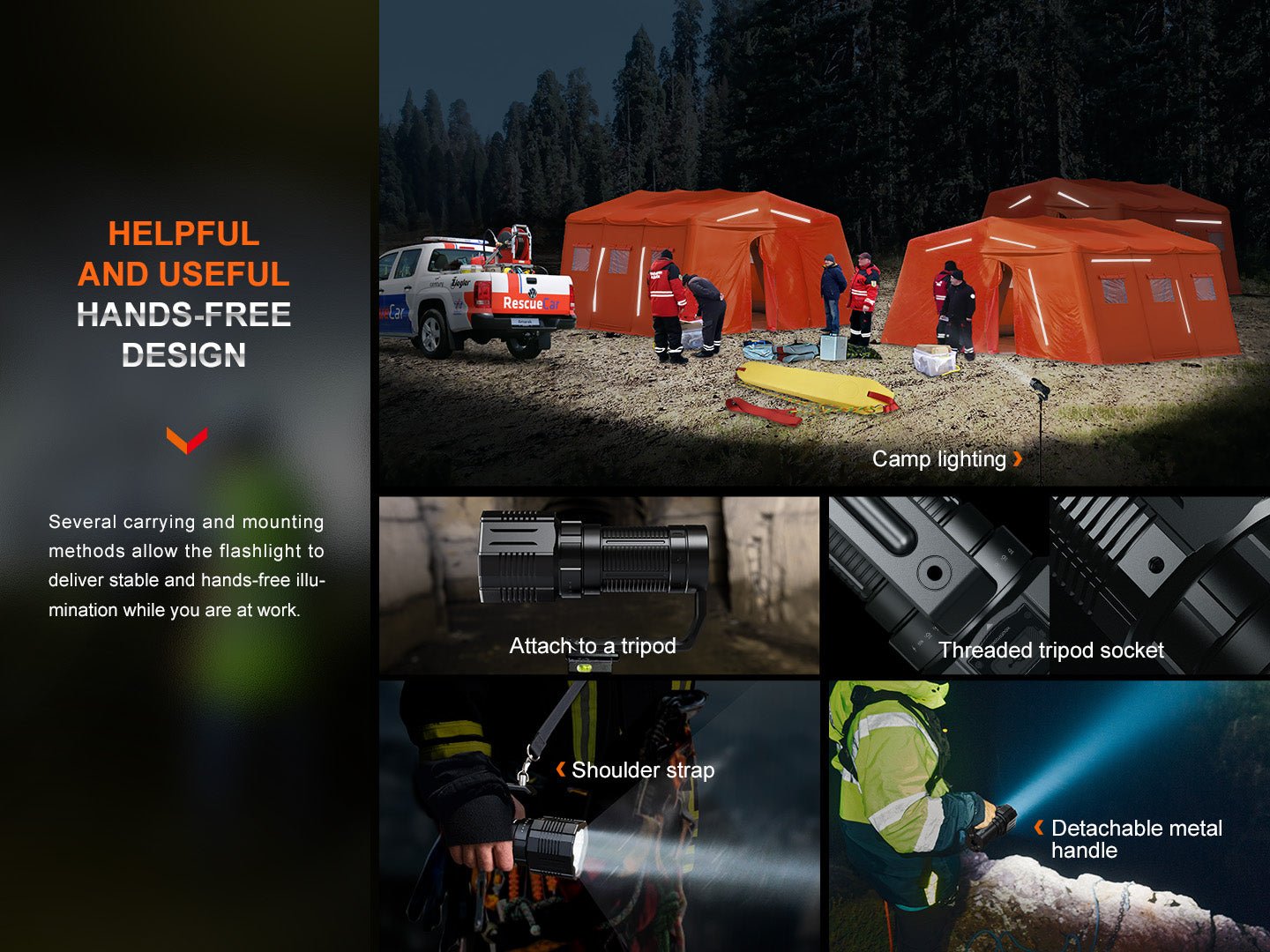 Fenix LR60R Rotary Switch Rechargeable Searchlight - 21000 Lumens - Energize Trek