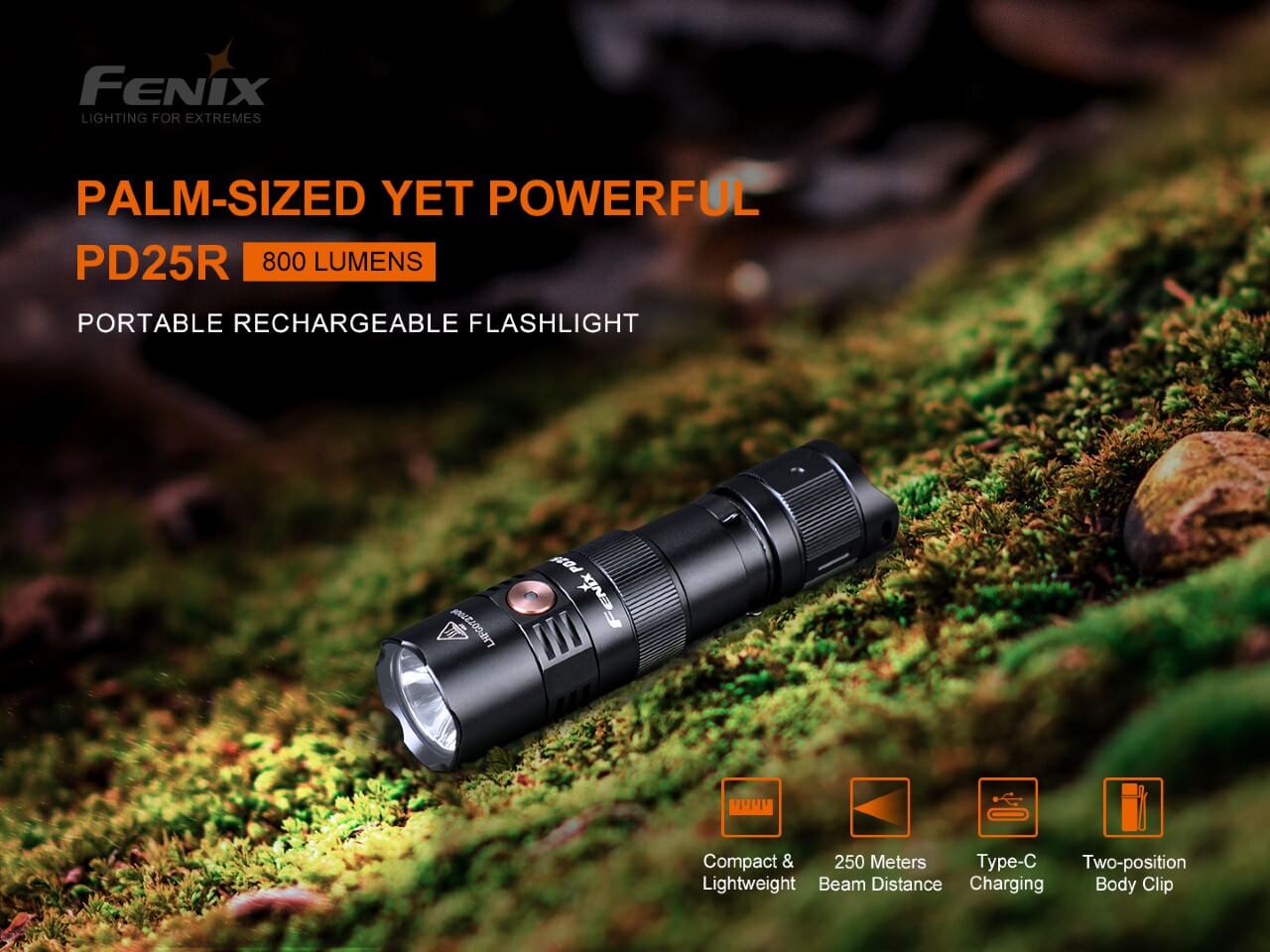 Fenix PD25R Rechargeable LED Flashlight - Energize Trek