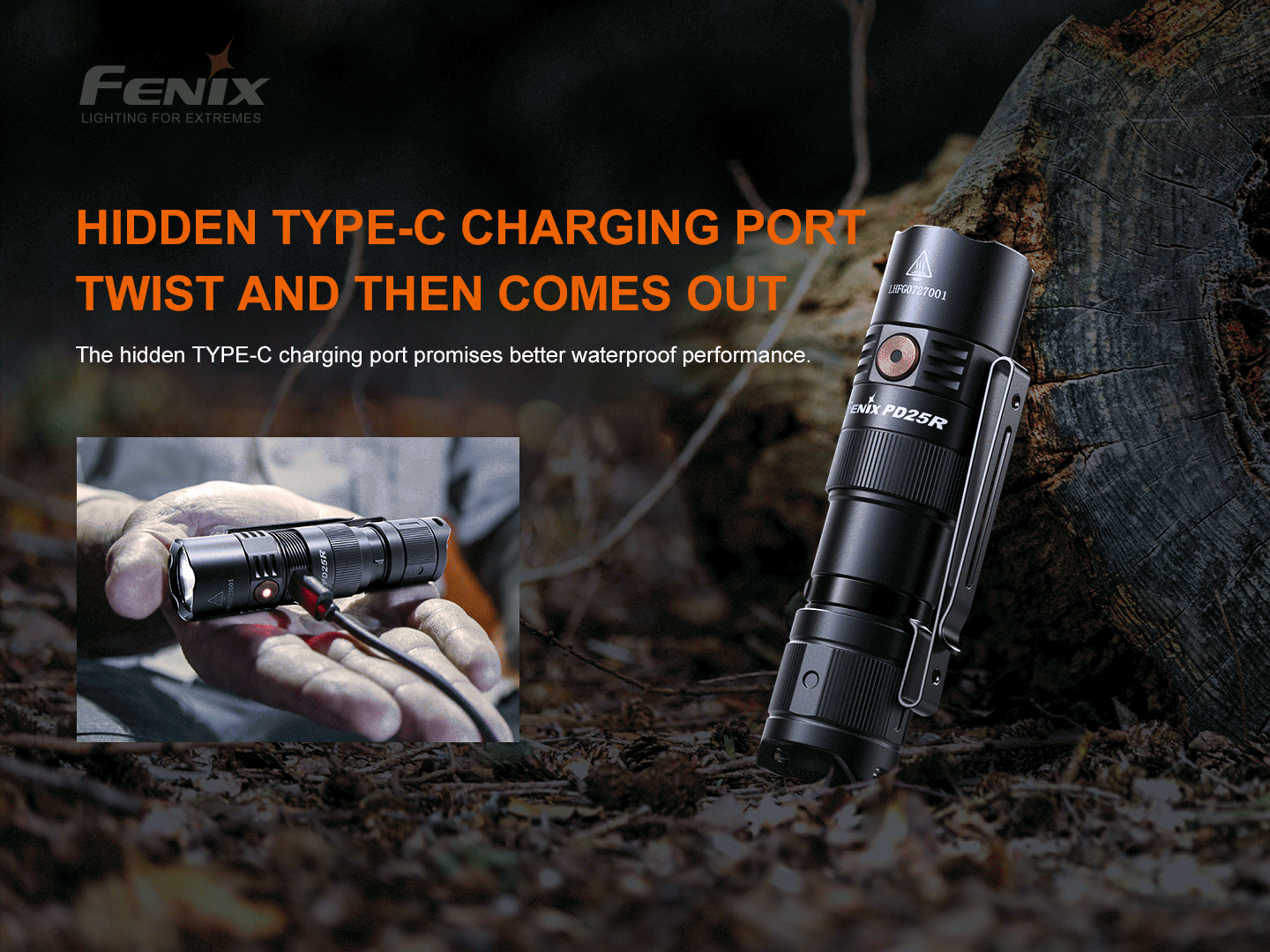 Fenix PD25R Rechargeable LED Flashlight - Energize Trek